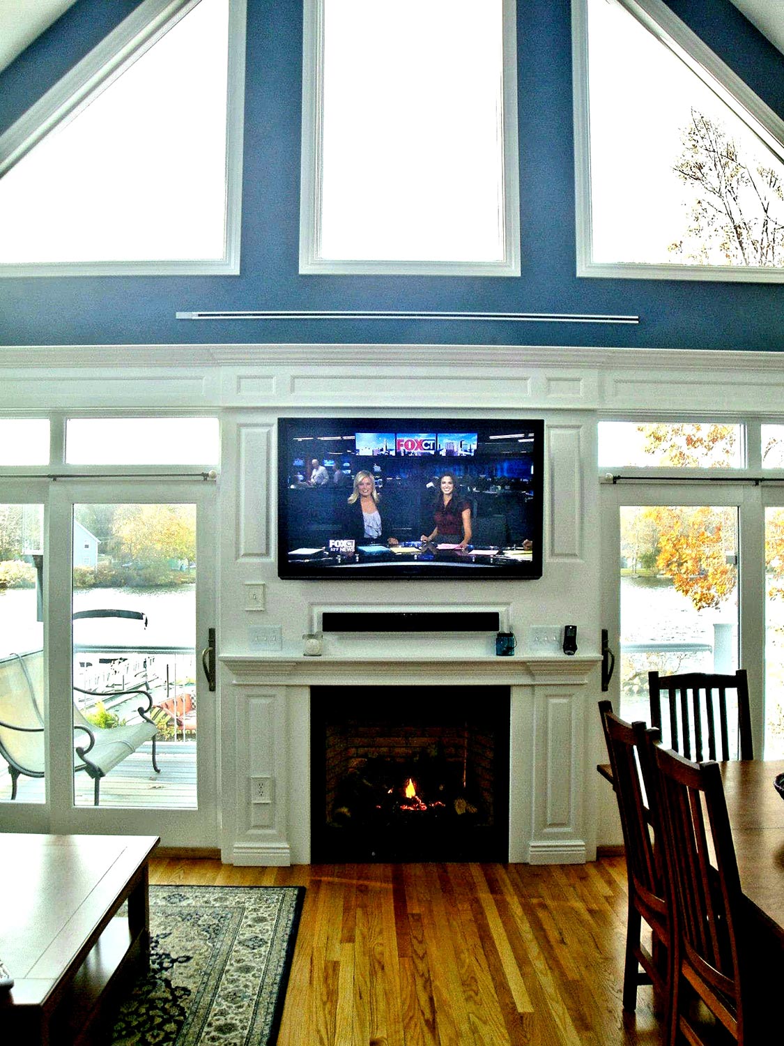 TV Above a fireplace