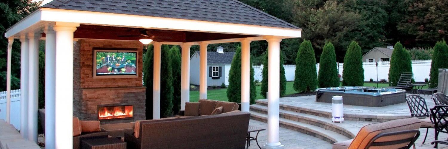 TV in outdoor covered porch